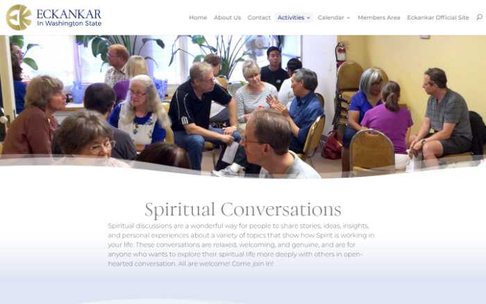 Eckankar in Washington State -  laptop screenshot - spiritual conversations