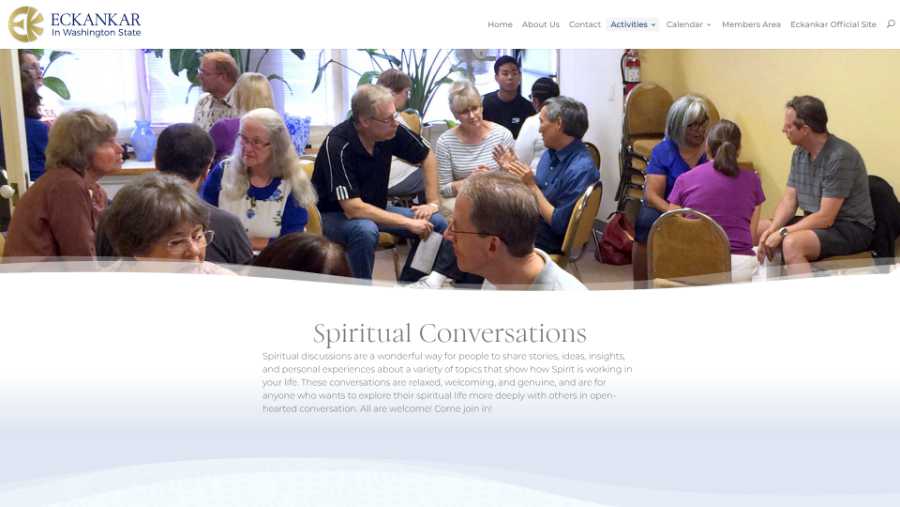 Eckankar in Washington State -  desktop screenshot - spiritual conversations