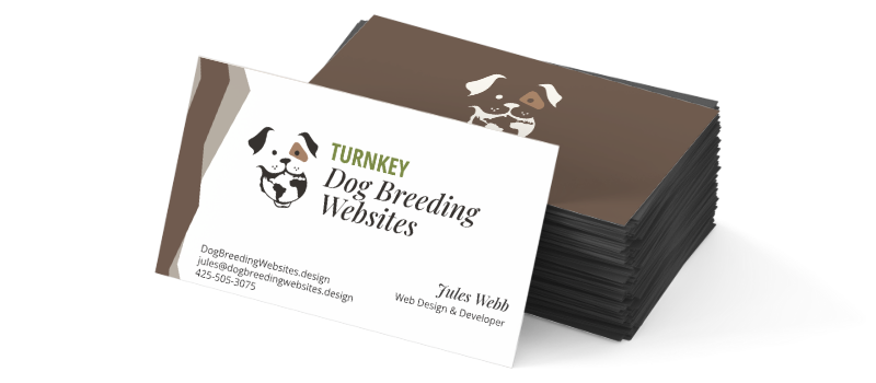 Turnkey Dog Breeding Websites Business card mockup