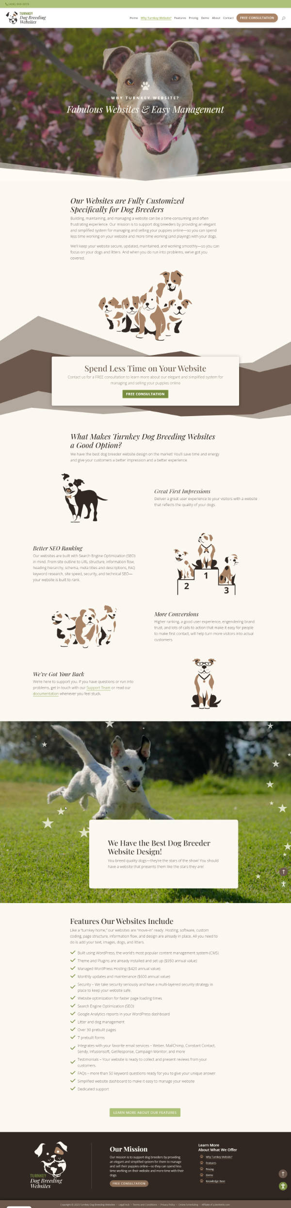 Screenshot of Turnkey Dog Breeding Websites 